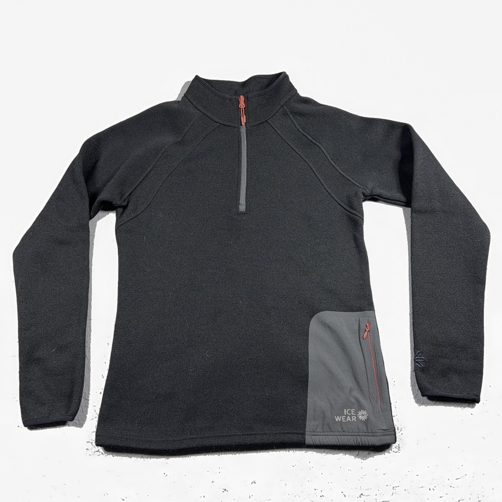 Icewear Iceland Pullover Women Medium Black 1/4 Zip Fleece Long Sleeve Hiking‎